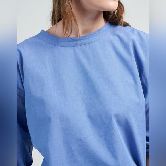 Girls of Dust Gardener Smock Linen Poplin Blue Medium - Picture 4 of 9